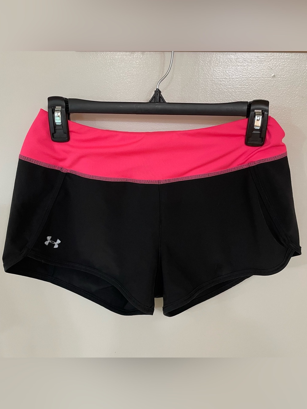 Under Armour Women’s Black Shorts with Hot Pink Waistband